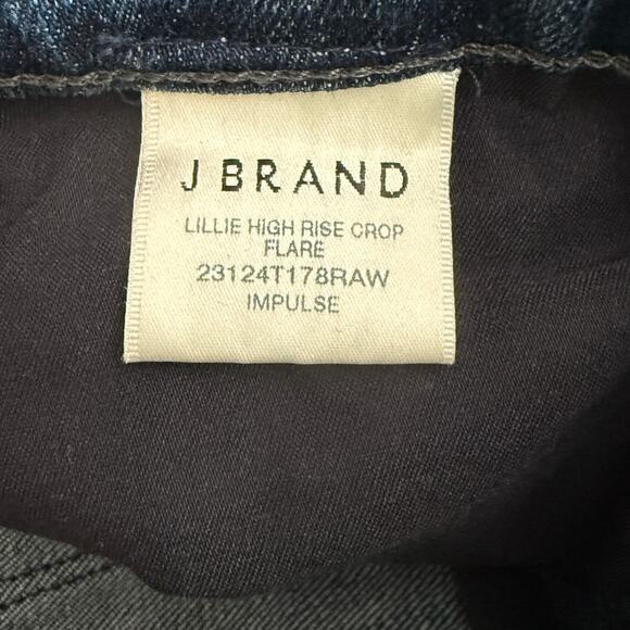 J Brand Lillie High Rise Crop Slim Raw Hem Flare Button Fly Jean 26 Blue #4067 - Picture 8 of 15